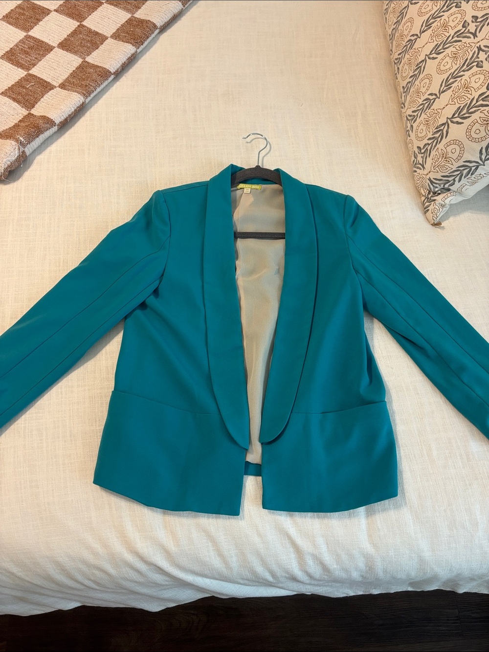 Gianni Bini Teal Shawl Collar Blazer